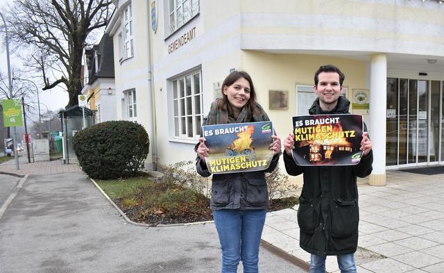 Miriam Üblacker und Florian Ladenstein fordern mutigen Klimaschutz ein.