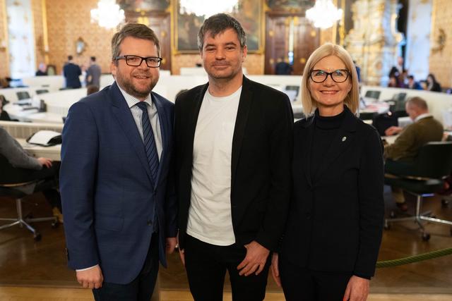 Wolfgang Moitzi (Mitte) mit Hannes Schwarz und Gabi Kolar.
