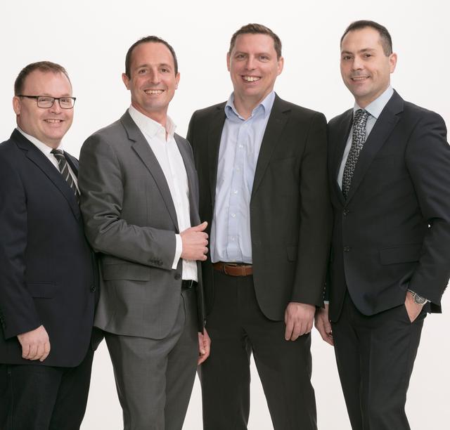 Die Geschäftsführung von Pronovum: Christian Decrinis, Rudolf Kramberger, Antonio de Vall und Joachim Otte