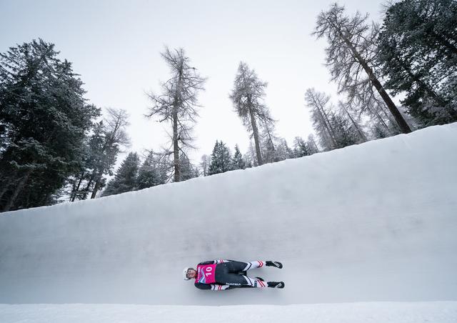 Rodler Noah Kallan erreichte sein Ziel, ein Top-Ten-Platz, mit zwei souveränen Läufen auf Rang acht. | Foto: OIS