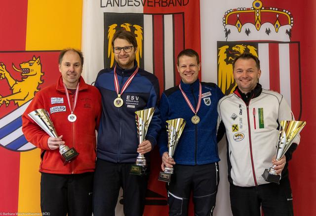 Franz Roth (2. v. l.) vom ESV Köflach-Stadt wurde in Marchtrenk Staatsmeister im Ziel-Bewerb. | Foto: Weichselberger/BÖE