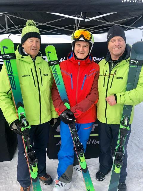Skitest mit Hans Mühlbacher, Günter Messner und Gerald Pichler (von links) | Foto: Markus Galli