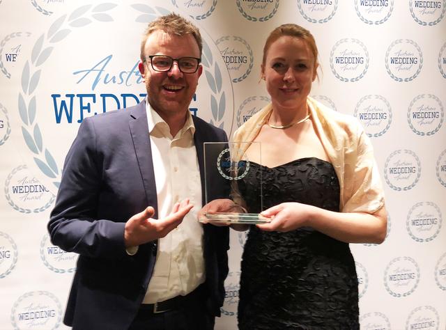 "Austrian Wedding Award" für den Hannersberg: Ronald Gollatz und Anna Malinovic freuten sich über eine weitere bedeutende Auszeichnung.