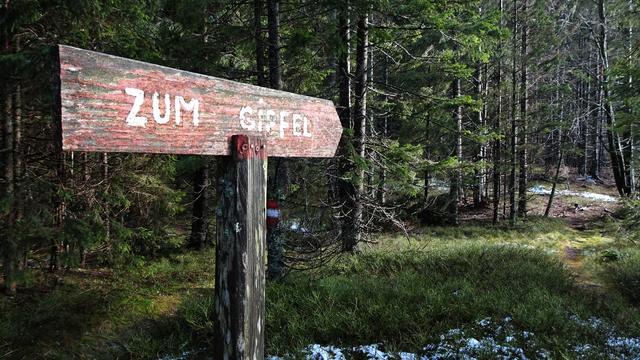 Achtung! Den Abzweiger zum Großen Pfaff nicht verpassen! (Es gibt an dieser Stelle nur dieses Hinweisschild!) | Foto: © S.Plischek