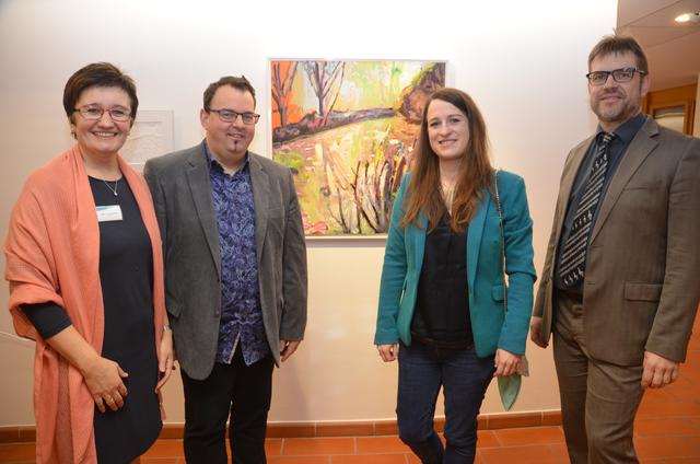 Bildungshausleiterin Lucia Deinhofer, Franz Moser, Künstlerin Barbara Lichtenegger und Andreas Weiss. | Foto: Ebner