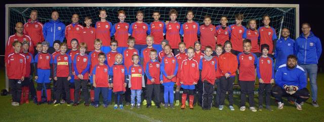 Die St. Egydener Division der Nachwuchsspielgemeinschaft  Steinfeld (NSG Steinfeld) welche insgesamt 23 Mannschaften mit mehr als 230 Kinder auf dem grünen Rasen bewegt.  | Foto: FC St. Egyden