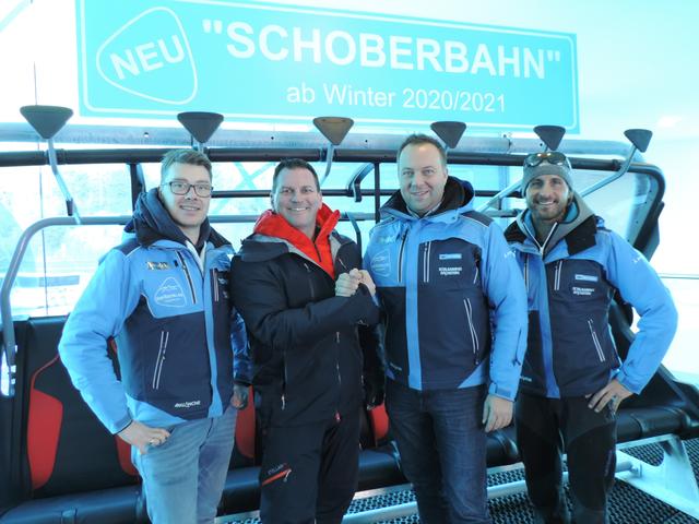 Freuen sich auf die neue Schoberbahn: Thomas Trinker, Christian Steiner, Daniel Berchthaller und Ronny Fischbacher. | Foto: Reiteralm Bergbahnen
