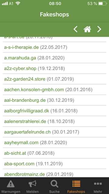 Unser App-Tipp der Woche: Internet Watch ist eine Informationsapp, die vor Inernetbetrugsversuchen warnt. Sie hilft dabei, Betrug, Phishing, Abofallen und vieles mehr zu erkennen.  | Foto: Screenshot