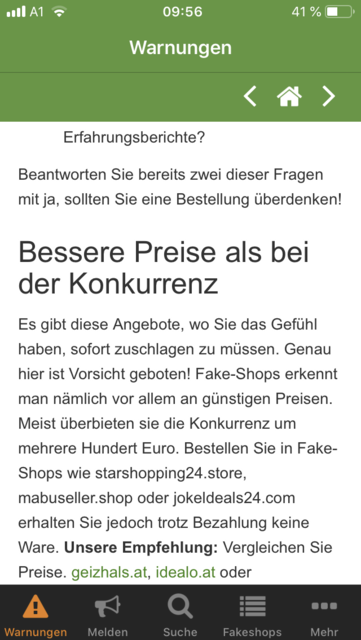 Unser App-Tipp der Woche: Internet Watch ist eine Informationsapp, die vor Inernetbetrugsversuchen warnt. Sie hilft dabei, Betrug, Phishing, Abofallen und vieles mehr zu erkennen.  | Foto: Screenshot