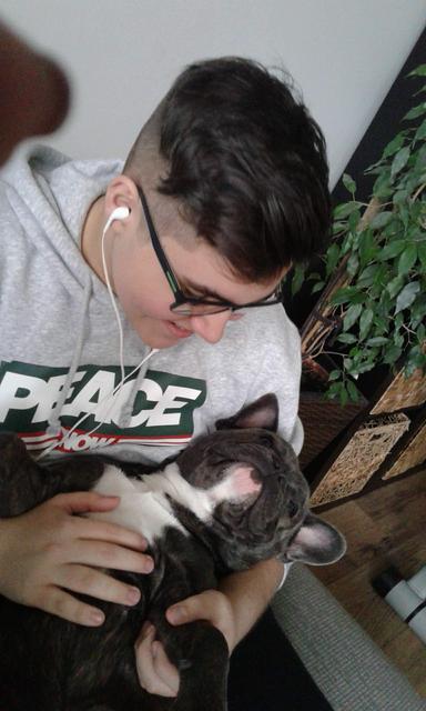 Oskar lässt es sich gut gehen bei seinem Herrchen | Foto: Tobias Weitgasser