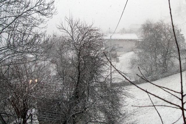 Noch ist die Tobadiller Landesstraße schneefrei.