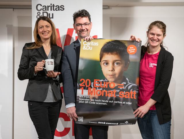 Bitten um Spenden für Kinder in Not: Auslandshilfe-Bereichsleiterin Alexandra Blattnig-Rull, Ernst Sandriesser und Projektreferentin Theresa Sacher | Foto: Caritas