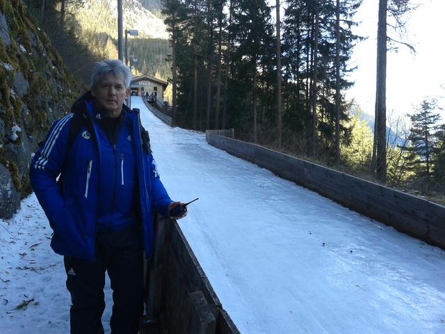 Peter Heilinger an der eisigen Rennstrecke.