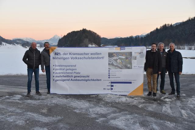 Die Kramsacher Opposition stellt sich gegen einen Neubau der Kramsacher Volksschule auf dem Schlösselfeld. | Foto: Barbara Fluckinger