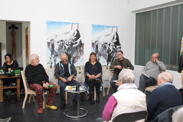 Diskussionspodium: Hansjörg Unterlechner, Güni Noggler, Denise Weiler, Peter Stolz und Hannes Köchl (v. l.)