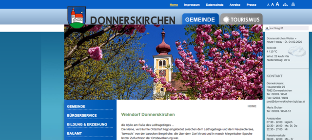 Für mobile Anwendung ungeeignet: Seite von Donnerskirchen