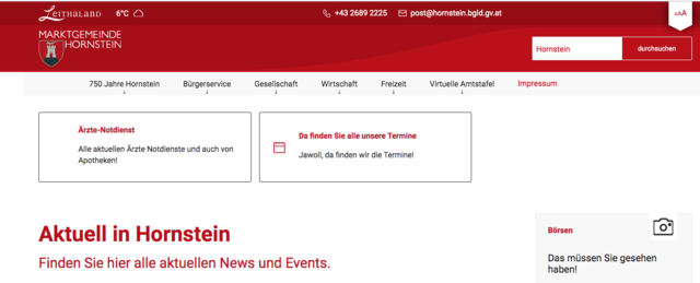 Brandneu, gelungen und damit Nummer eins: Hornstein