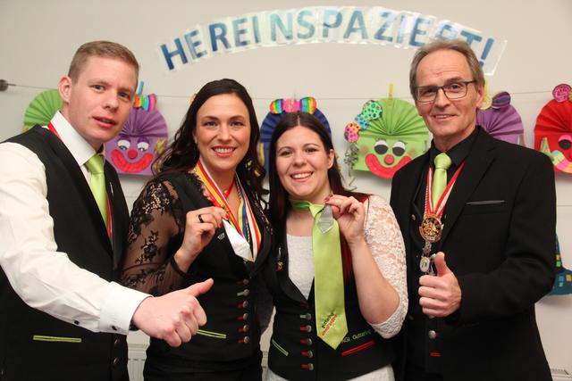 Vier Narren eines großartigen Teams: Christoph Schaffer, Anna Warmuth, Julia Schaffer und Fredy Becker