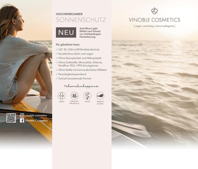 Der neue Sonnenschutz von Vinoble Cosmetics spricht für sich.