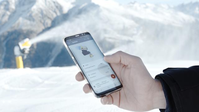 Smarte Beschneiungsanlage: durch eine intelligente Steuerungsanlage wird um dreißig Prozent weniger Energie verbraucht.