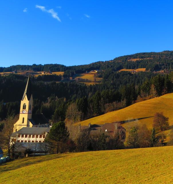 Arriach, auf 1.000 m gelegen, präsentierte sich am 11.1.2020 herbstlich.
