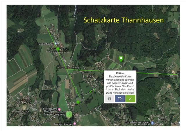 In der interaktiven Schatzkarte kann man seine Lieblingsplätze in der Gemeinde markieren.