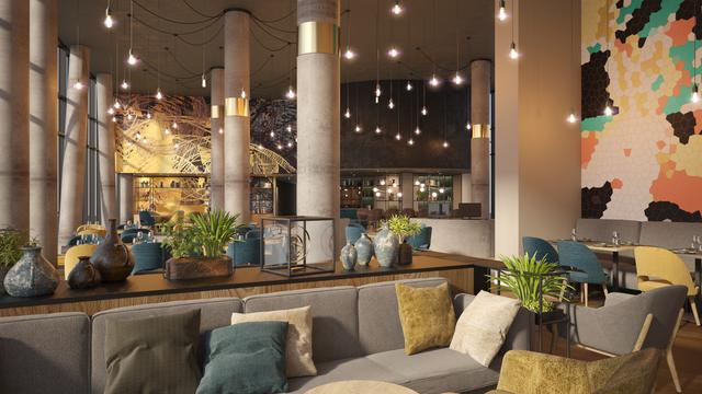 Messestraße 2: Das neue Hotel "Bassena" setzt man auf ein offenes Raumkonzept, Gemeinschaftssinn und Regionalität.