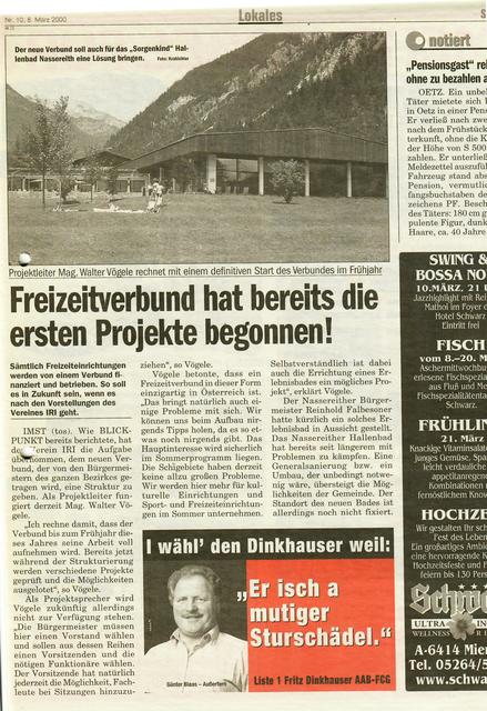 Aus der Ausgabe Nr. 10, vom 8. März 2000 | Foto: Archiv