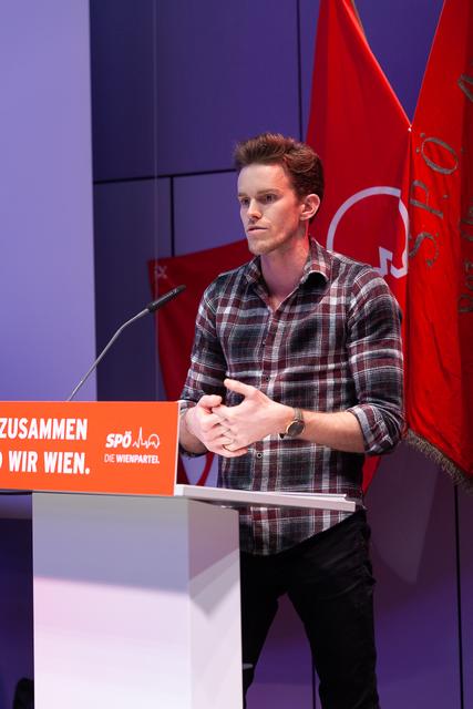 Luca Kaiser, als Mitglied der JG Alsergrund, war auch delegiert zur Bezirkskonferenz der SPÖ Alsergrund. | Foto: Peter Reitmayr