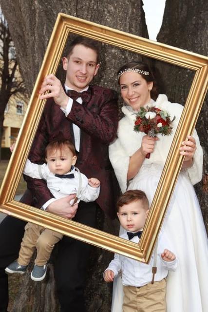 Hochzeit in Pinkafeld: Michael Fleck und Barbara Weninger mit Tino und Kayo