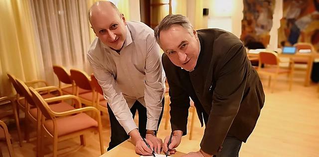 Michael Sigmund und Josef Schmidl-Haberlechner und ihre Teams haben sich in konstruktiven Gesprächen rasch auf einen Koalitionsvertrag geeinigt.