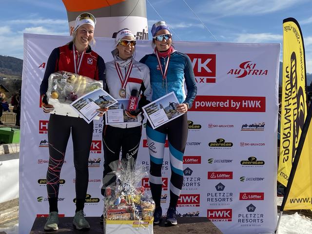 Langläuferin Barbara Walchhofer (li.) aus Altenmarkt sicherte sich den Vize-Meistertitel in Kärnten.  | Foto: ÖSV Langlauf