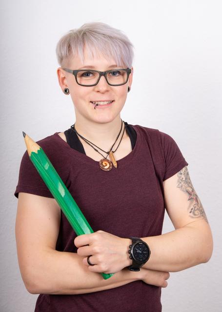 Der Bleistift ist für Carina Mittel des Ausdrucks.