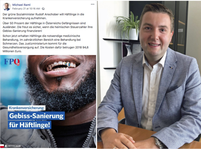 Das kritisierte Posting und der Autor Michael Raml.