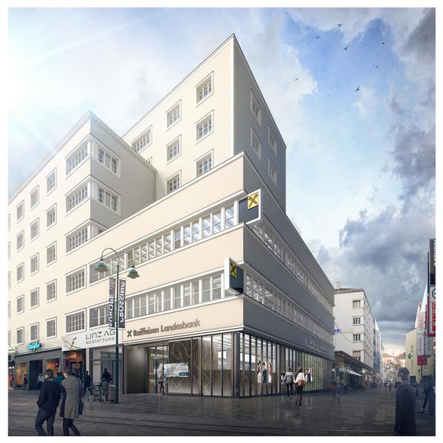 Die RLB OÖ vereint zwei Bankstellen und eröffnet am 2. März neu auf der Landstraße vis-à-vis des Passage-Einkaufscenters. | Foto: RLB OÖ
