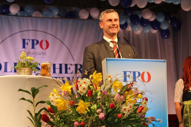 FPÖ-Bundesparteiobmann Norbert Hofer beim Politischen Aschermittwoch der FPÖ in der Jahnturnhalle.  | Foto: BRS/ Wiesbauer