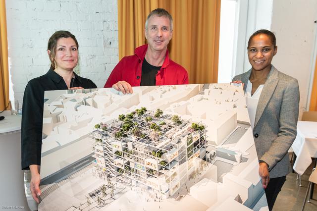 Das Rendering zeigt, wie der neue Ikea außen aussehen wird.