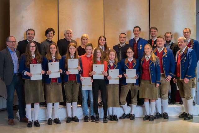 Sieben Münzkirchner Jungmusiker wurden mit Leistungsabzeichen geehrt.  | Foto: Blasmusikverband
