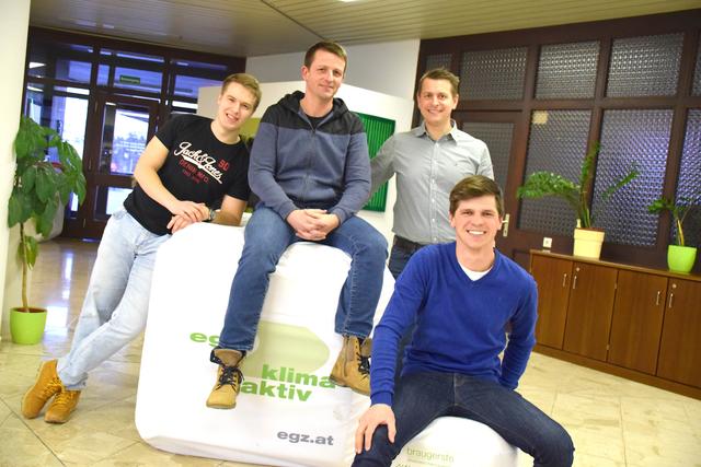 Jungbauern: Joachim Geer, Christoph Haudek und Thomas Taibl (Region Gänserndorf) sowie Martin Müller (Region Mistelbach). | Foto: Sandra Schütz
