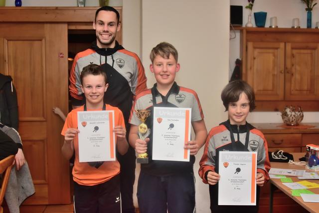 Zweiter Platz Benedikt Leibetseder, Ortsmeister Jens Furtmüller, dritter Platz Theodor Angerer (Jugendbewerb). | Foto: Foto: Lindorfer