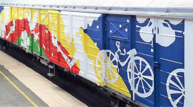 Fertig gestalteter Fahrradwagen (Detail)