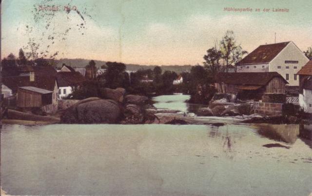 Mit Blick von der Lainsitzbrücke Richtung Mühlgasse in Gmünd.