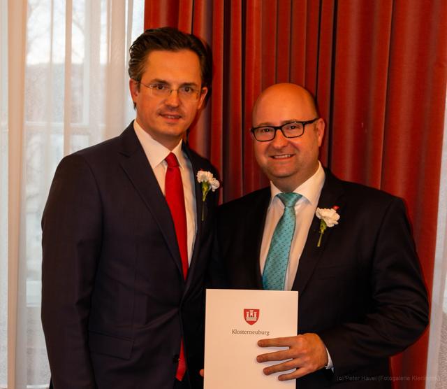 Mag. Stefan Schmuckenschlager ist wieder Bürgermeister und WKO Obmann Markus Fuchs ist jetzt auch Gemeinderat von Klosterneuburg