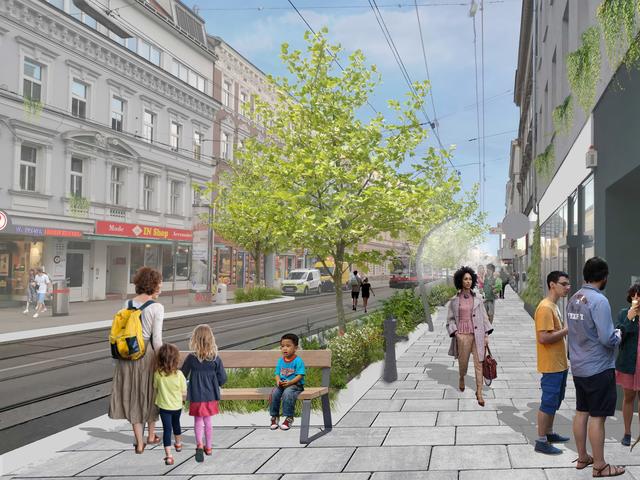 Thaliastraße: So könnte die neu gestaltete Einkaufsstraße aussehen. Die Ideen der Bürger sollen in die Planungen einfließen.