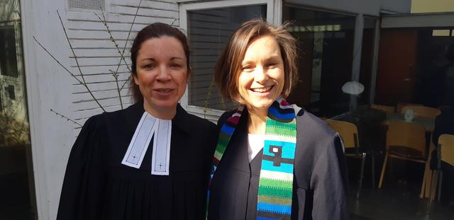 Katharina Schöne und Anna Kampl (links) gestalteten den Gottesdienst