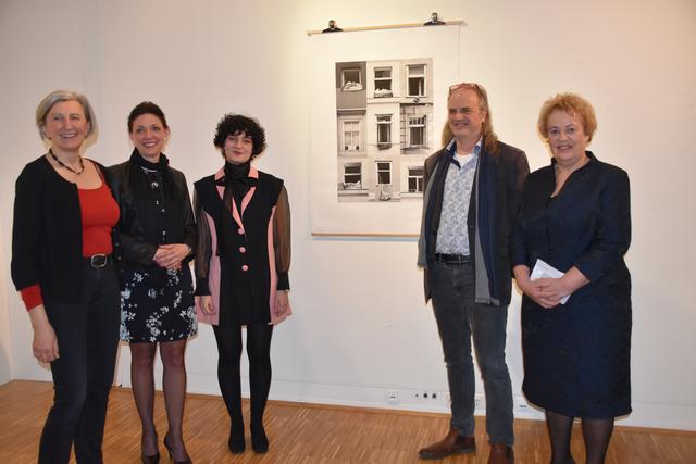 Ausstellungseröffnung von "To Lay Bare" im OHO: Renate Holpfer, Magdalena Freißmuth, Anna Carina Roth, Alfred Masal und Verena Dunst