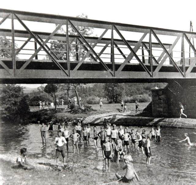 Badespaß unter der Eisenbahnbrücke in Ruprechtshofen.