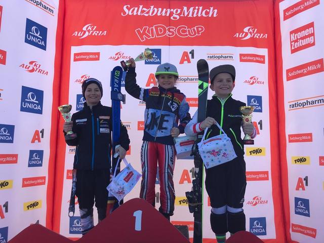 Anton Bauer, Rosa Bauer und Felix Hörhager freuten sich über ihre Top-Leistungen beim OÖ-Kids Cup.