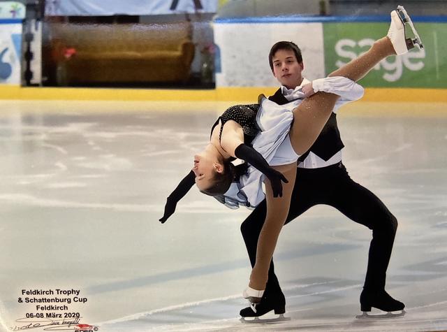 Bei der Feldkirch Trophy glänzten die beiden Außerferner mit ihrer Kür und holten verdient den 1. Platz.