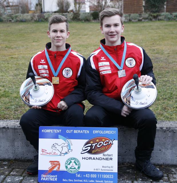 Die Waldinger Tobias (l.) und Lukas Reiter (r.) waren würdige Vertreter Österreichs bei der Stockschützen-EM.